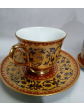 Porcelain coffee tea two mugs THai benjarong 